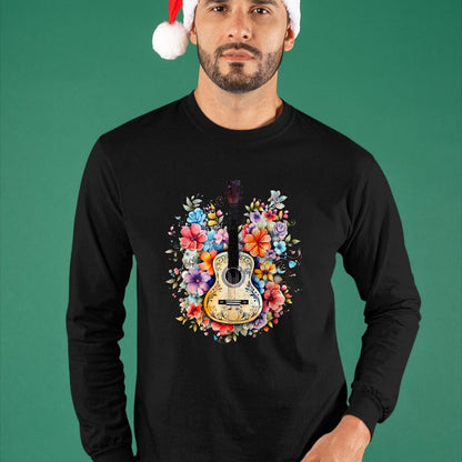 Guitar Lover Shirt, Funny Guitar UnisexT-Shirt/Hoodie/Sweatshirt HLT00 - Floral Guitar Graphic Guitarist Gift Mens Womens Dad Girl T-Shirt
