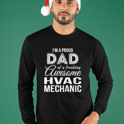 Gift for Dad Shirt, Funny Dad Unisex T-Shirt/Hoodie/Sweatshirt HLT00 – Mens Proud Dad of HVAC Mechanic Father_s Day Gift T-Shirt