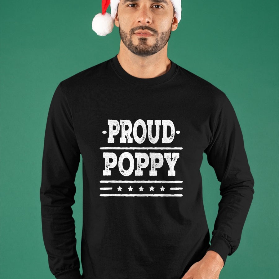 Gift for Dad Shirt, Funny Dad Unisex T-Shirt/Hoodie/Sweatshirt HLT00 – Mens Proud Poppy Grandpa T-shirt Fathers Day Gift Tee