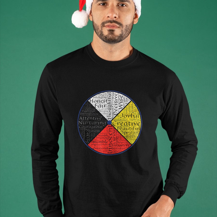 Native American T-Shirts, Vintage Native American Unisex T-Shirt/Hoodie/Sweatshirt HLT00 - Native American Words Of The Medicine Wheel 1