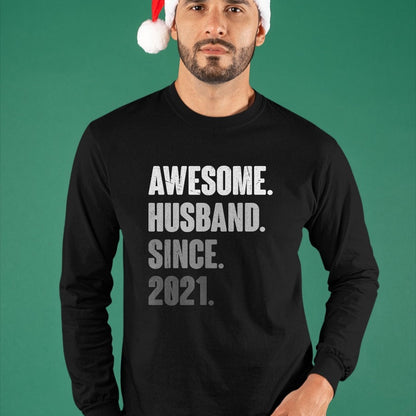 Best Wife Shirt, Wife and Husband Unisex T-Shirt/Hoodie/Sweatshirt HLT00 - 3rd Year Wedding Anniversary Epic Awesome Husband Since 2021 T-Shirt (3)