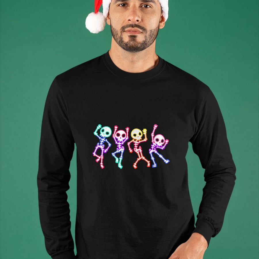 Best Thanksgiving Family Shirt , Funny Thanksgiving UnisexT-Shirt/Hoodie/Sweatshirt HLT00 - Glow in The Halloween Night Skeleton Funny Dancing Skeleton T-Shirt