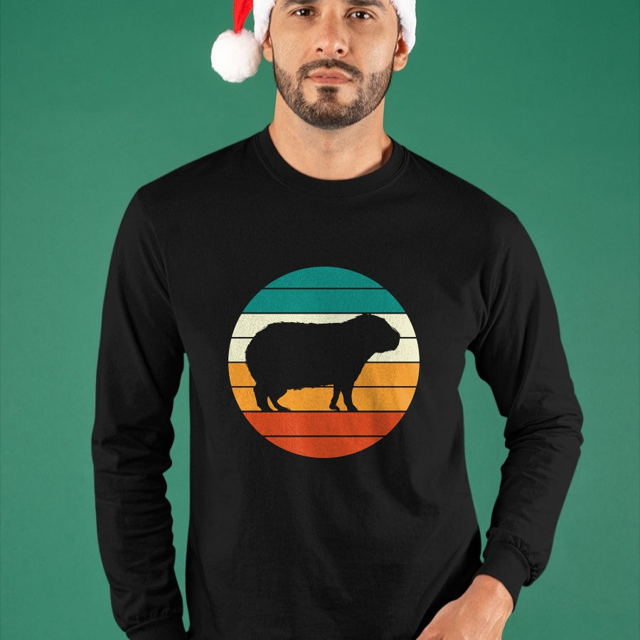 Cute Capybara Shirt, Funny Capybara Unisex T-Shirt/Hoodie/Sweatshirt HLT00 - Retro Rodent Funny Capybara Dont Be Worry Be Capy T-Shirt, Men, Black, 3X-Large