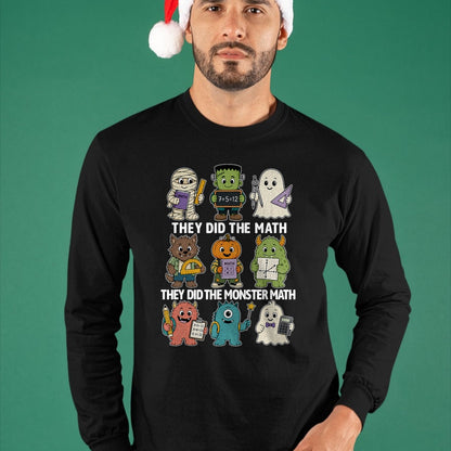 Best Teacher Shirt, Funny Teacher UnisexT-Shirt/Hoodie/Sweatshirt HLT00 - Cute Funny They Did The Monster Math Teachers Halloween T-Shirt