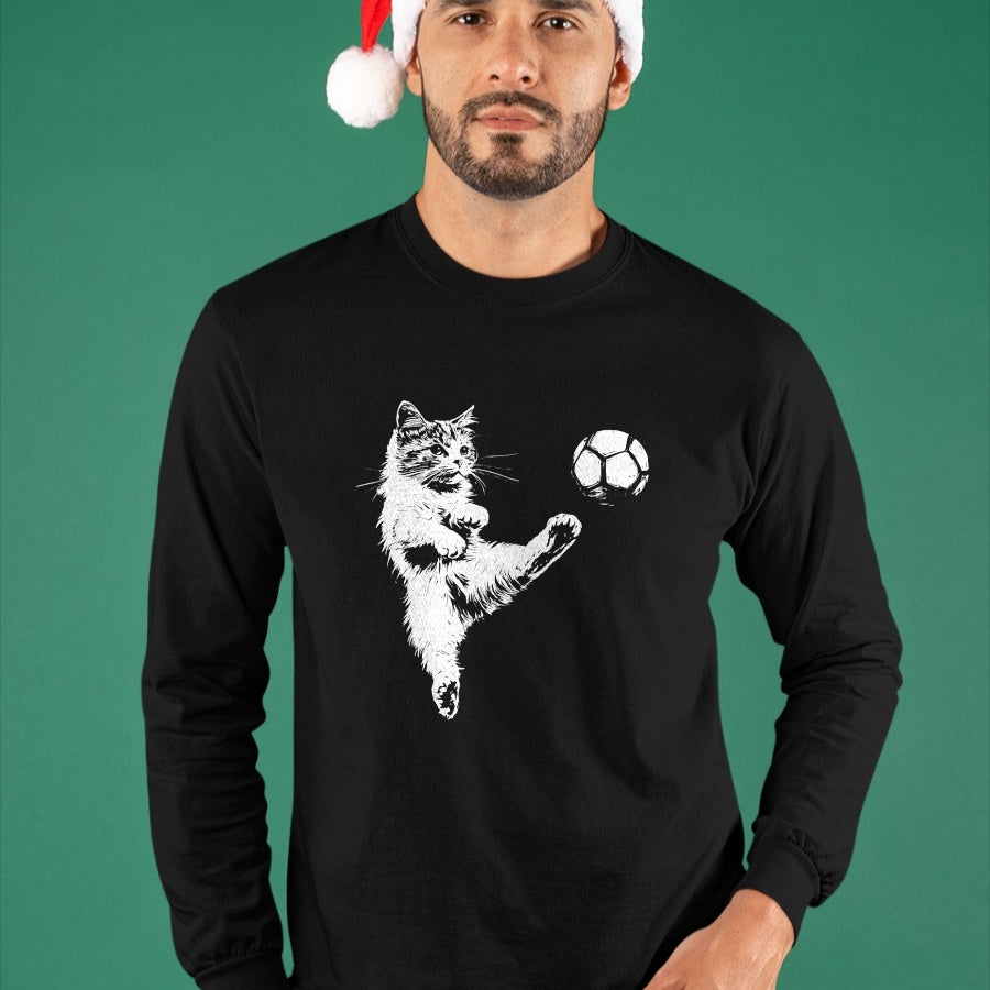 Cat Love Shirt, Funny Cat Lover Gift UnisexT-Shirt/Hoodie/Sweatshirt HLT00 - Funny Cat Soccer Ball Graphic Tee T-Shirt for Men Women Kids