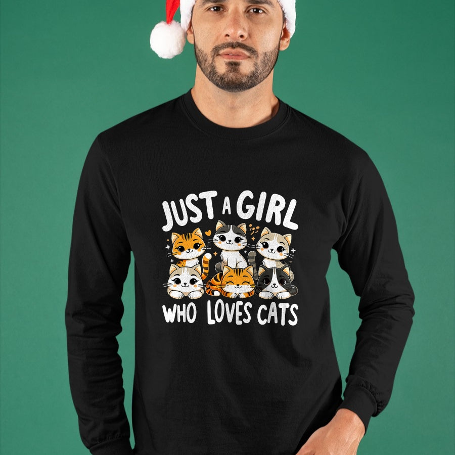 Cat Love Shirt, Funny Cat Lover Gift UnisexT-Shirt/Hoodie/Sweatshirt HLT00 - Cats Lover Just A Girl Who Loves Cat T-Shirt