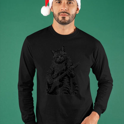 Guitar Lover Shirt, Funny Guitar UnisexT-Shirt/Hoodie/Sweatshirt HLT00 - Cat Playing Guitar Rock n Roll Guitar Player Kitten T-Shirt