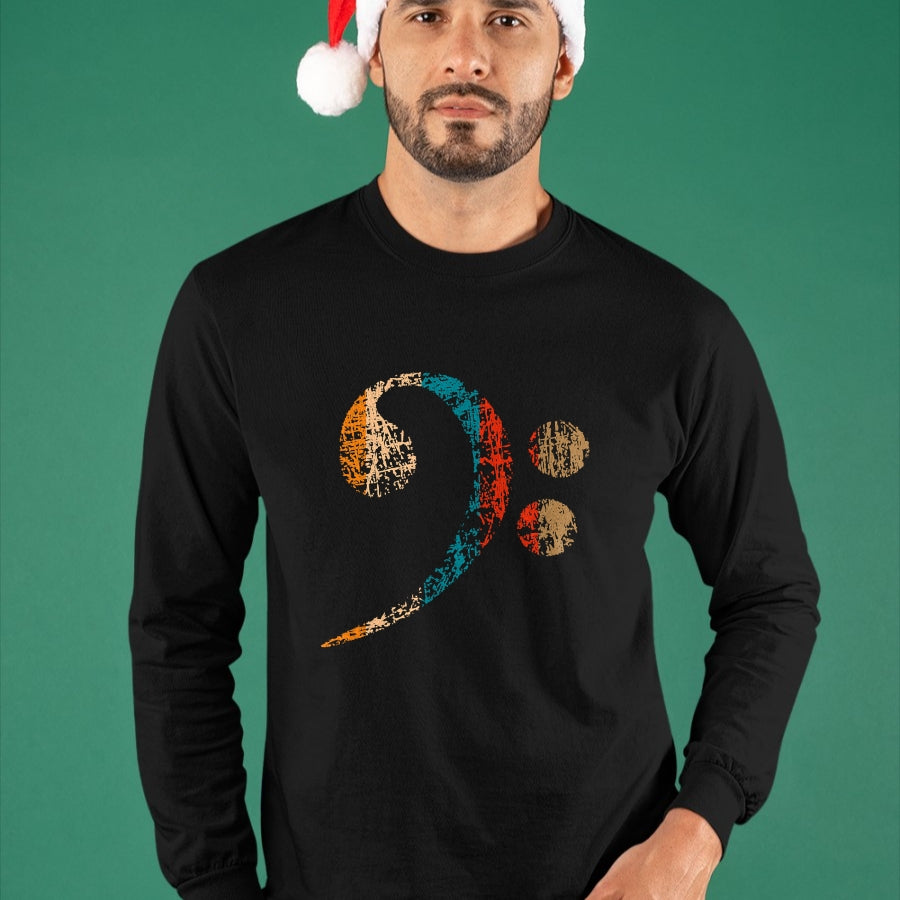 Guitar Lover Shirt, Funny Guitar UnisexT-Shirt/Hoodie/Sweatshirt HLT00 - Vintage Bass Clef for Bass Players, Bassists Bands Orchestra T-Shirt Small