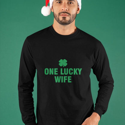 Best Wife Shirt, Wife and Husband Unisex T-Shirt/Hoodie/Sweatshirt HLT00 - Gift for wife T shirt, lucky wife   One Lucky Wife Long Sleeve T-Shirt