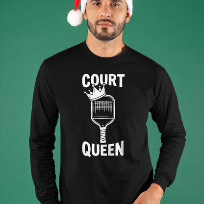 Funny Pickleball Shirt, Pickleball Lover Unisex T-Shirt/Hoodie/Sweatshirt HLT00 - Pickleball Court Queen T-Shirt