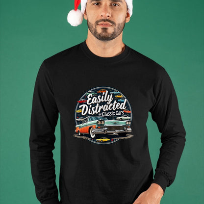 Best Mechanic Life Shirt, Funny Mechanic UnisexT-Shirt/Hoodie/Sweatshirt HLT00 - Easily Distracted By Classic Cars Shirt Vintage Old Car Guy T-Shirt