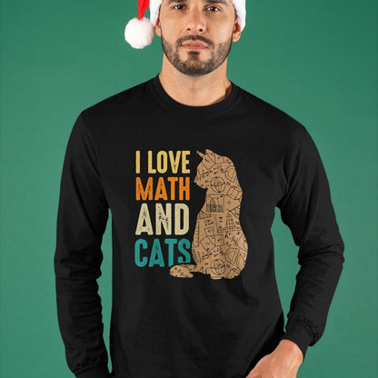Cat Love Shirt, Funny Cat Lover Gift UnisexT-Shirt/Hoodie/Sweatshirt HLT00 - I Love Math And Cats Funny Cat Lover Math Teacher T-Shirt (1)
