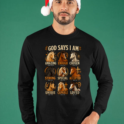 Best Horse Lover Shirt , Funny Horse UnisexT-Shirt/Hoodie/Sweatshirt HLT00 - God Says I Am Horse Bible Verse Faith Affirmation T-Shirt