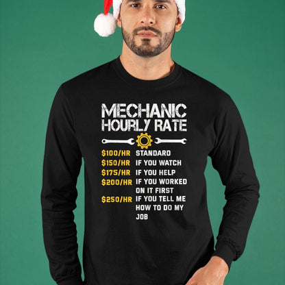 Best Mechanic Life Shirt, Funny Mechanic UnisexT-Shirt/Hoodie/Sweatshirt HLT00 - Mechanic Hourly Rate Funny Mechanics Labor Rates Men T-Shirt, Men, Black, Large
