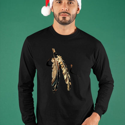 Native American T-Shirts, Vintage Native American Unisex T-Shirt/Hoodie/Sweatshirt HLT00 - Southwest Native American Indian Tribal Art Colorful Feather