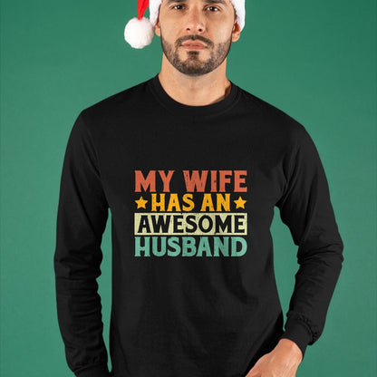 Best Wife Shirt, Wife and Husband Unisex T-Shirt/Hoodie/Sweatshirt HLT00 - My Wife has an awesome Husband T-Shirt (1)