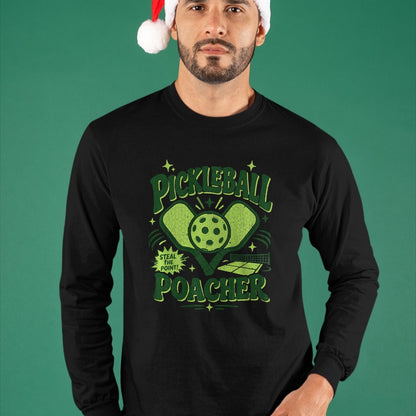 Funny Pickleball Shirt, Pickleball Lover Unisex T-Shirt/Hoodie/Sweatshirt HLT00 - Pickleball Poacher Premium Tri-Blend T-Shirt