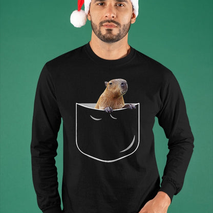 Cute Capybara Shirt, Funny Capybara Unisex T-Shirt/Hoodie/Sweatshirt HLT00 - Pocket Capybara Funny Capybara in Pocket Gift T-Shirt