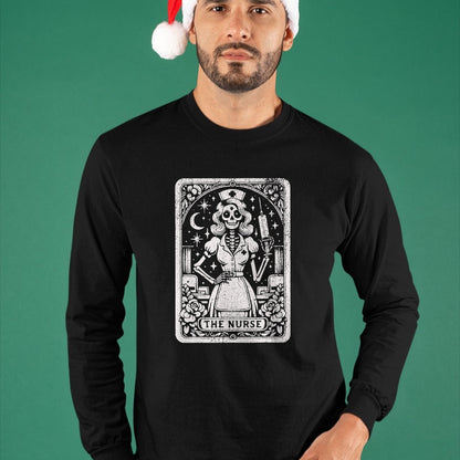 Funny Nurse Shirt, Nurse Unisex T-Shirt/Hoodie/Sweatshirt HLT00 - The Nurse Skeleton Tarot Card Funny Nursing Nurse RN LPN NP T-Shirt