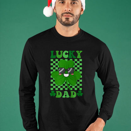 Gift for Dad Shirt, Funny Dad Unisex T-Shirt/Hoodie/Sweatshirt HLT00 – Lucky Dad Rainbow St Patricks Day Lucky Dad T-Shirt
