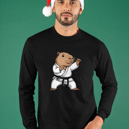 Cute Capybara Shirt, Funny Capybara Unisex T-Shirt/Hoodie/Sweatshirt HLT00 - Martial Arts Capybara Funny Karate Taekwondo Jiu Jitsu Judo T-Shirt