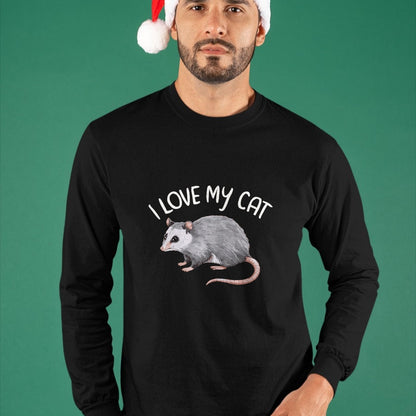 Cat Love Shirt, Funny Cat Lover Gift UnisexT-Shirt/Hoodie/Sweatshirt HLT00 - I Love My Cat Opossum T-Shirt, Men, Purple Heather, X-Large