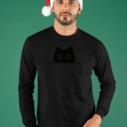 Cat Love Shirt, Funny Cat Lover Gift UnisexT-Shirt/Hoodie/Sweatshirt HLT00 - Cat in Pocket Shirt for Kids Women Men Funny Cute Cats Lover T-Shirt