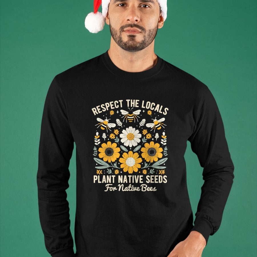 Native American T-Shirts, Vintage Native American Unisex T-Shirt/Hoodie/Sweatshirt HLT00 - Plant Native Seeds for Native Bees