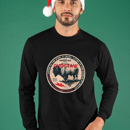 Native American T-Shirts, Vintage Native American Unisex T-Shirt/Hoodie/Sweatshirt HLT00 - Choctaw Native American Indian Born Freedom Wild Buffalo Premium