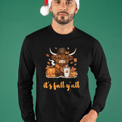 Best Thanksgiving Family Shirt , Funny Thanksgiving UnisexT-Shirt/Hoodie/Sweatshirt HLT00 - Scottish Highland Cow Fall Thanksgiving it´s Fall yáll T-Shirt