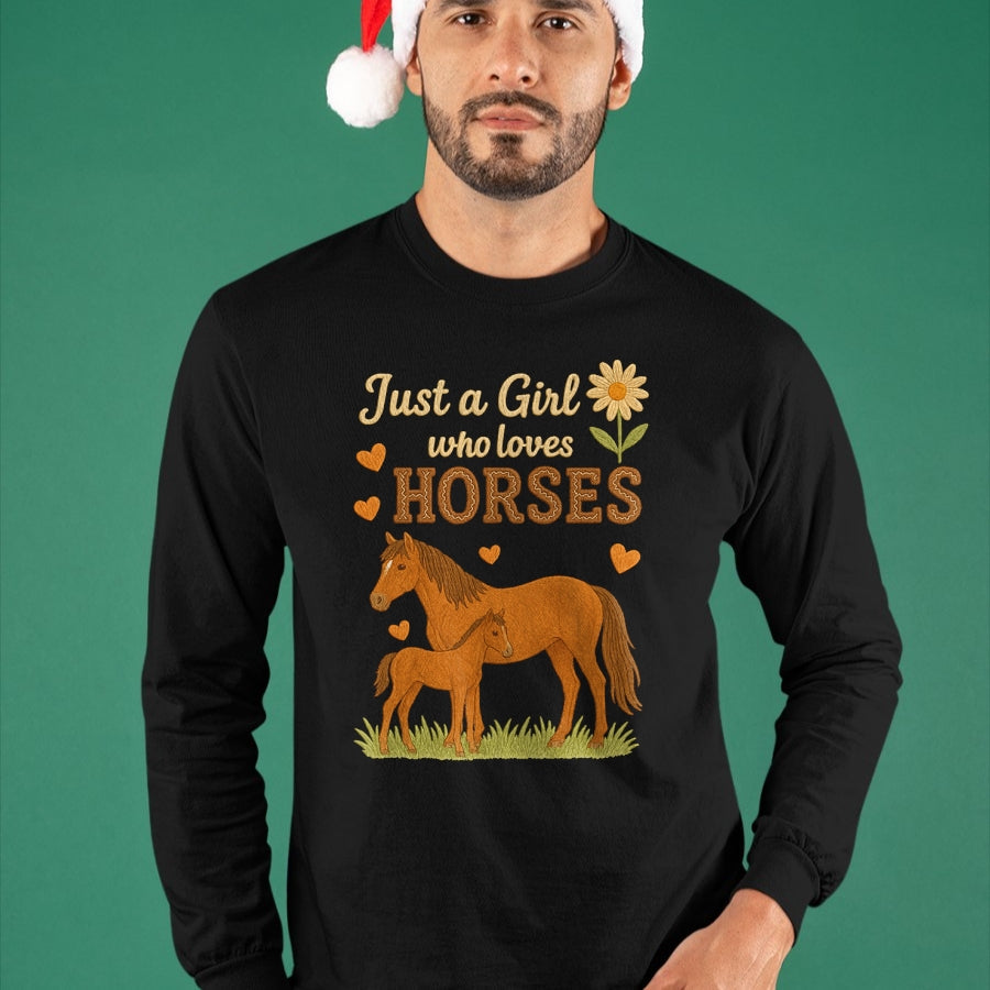Best Horse Lover Shirt , Funny Horse UnisexT-Shirt/Hoodie/Sweatshirt HLT00 - Just A Girl Who Loves Horses Cute Horse Riding for Women T-Shirt