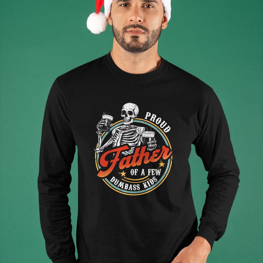 Gift for Dad Shirt, Funny Dad Unisex T-Shirt/Hoodie/Sweatshirt HLT00 – Proud Father Of A Few Dumbass Kids Funny Vintage Fathers Day T-Shirt