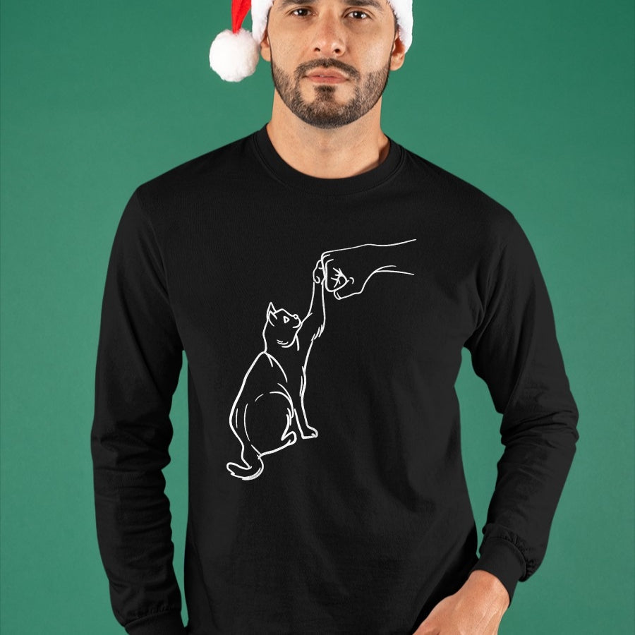 Cat Love Shirt, Funny Cat Lover Gift UnisexT-Shirt/Hoodie/Sweatshirt HLT00 - Funny Cat Best Friend Fist Bump Cat Lover T-Shirt