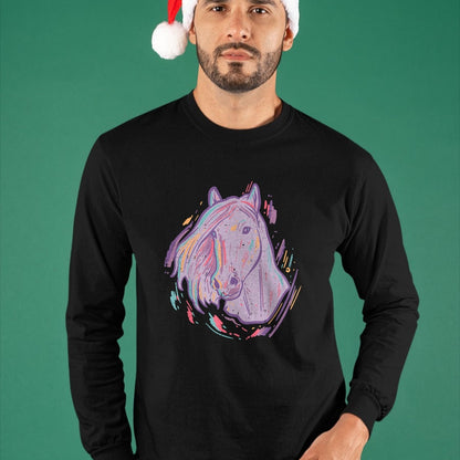 Best Horse Lover Shirt , Funny Horse UnisexT-Shirt/Hoodie/Sweatshirt HLT00 - Purple Horse Painting Animal Art Equestrian Men Women Kids T-Shirt