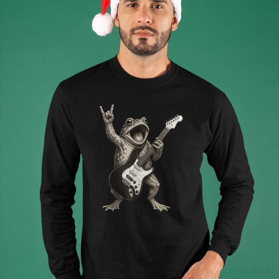 Guitar Lover Shirt, Funny Guitar UnisexT-Shirt/Hoodie/Sweatshirt HLT00 - Frog Playing Guitar Rock and Roll Funny T-Shirt