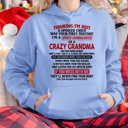 MAY - I'M A SPOILED GRANDDAUGHTER OF A CRAZY GRANDMA - From Grandma - NINA05 (SKU-GMD1-NTT05)