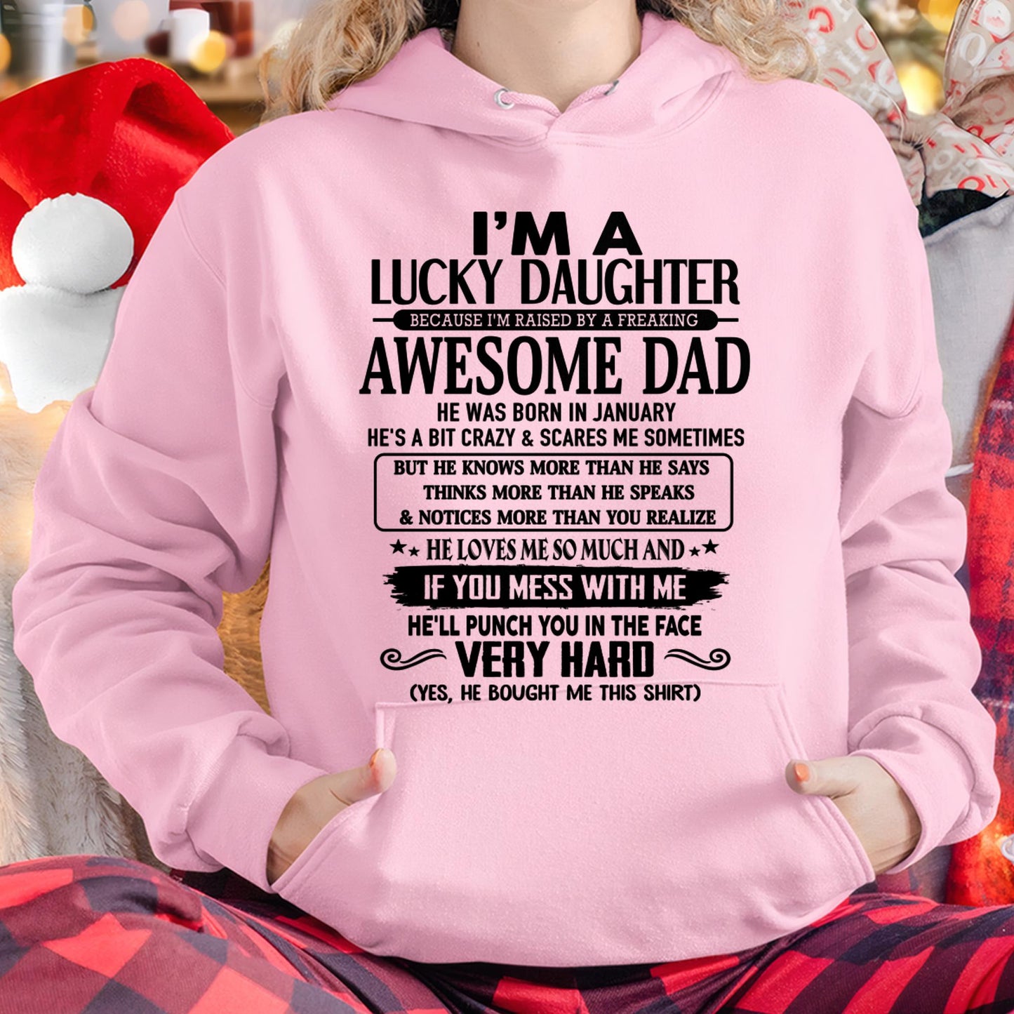 January - I'm Lucky Daughter - Gift for Daughter from Dad - NINA01 (SKU-TLUCKYDD-01)