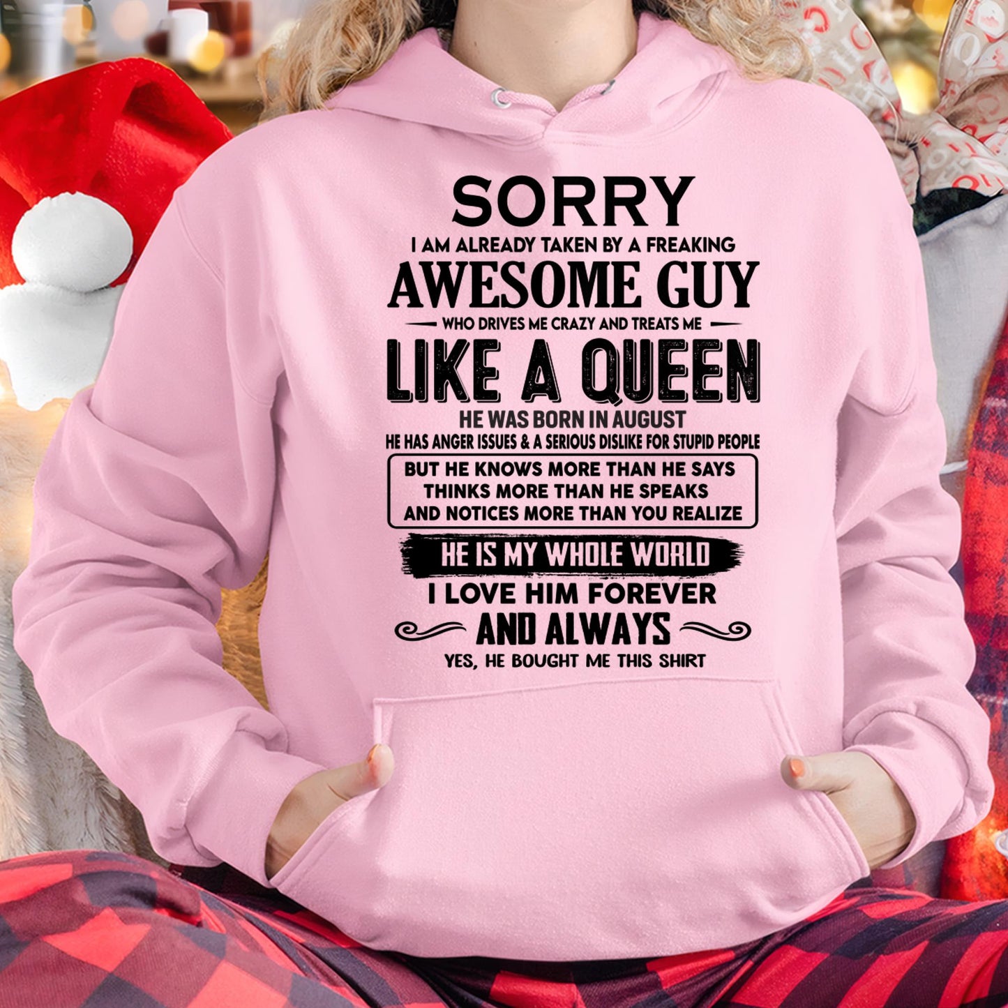 August - Sorry I am already taken by a freaking awesome guy - Gift for Wife From Husband - NINA08 (SKU-SRG-08)