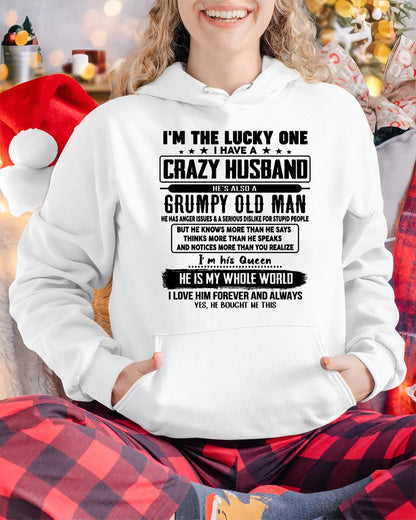 I am Lucky One I Have A Crazy Husband - Gift for Wife From Husband - NINA00 (SKUT-LUCKYONE-00)