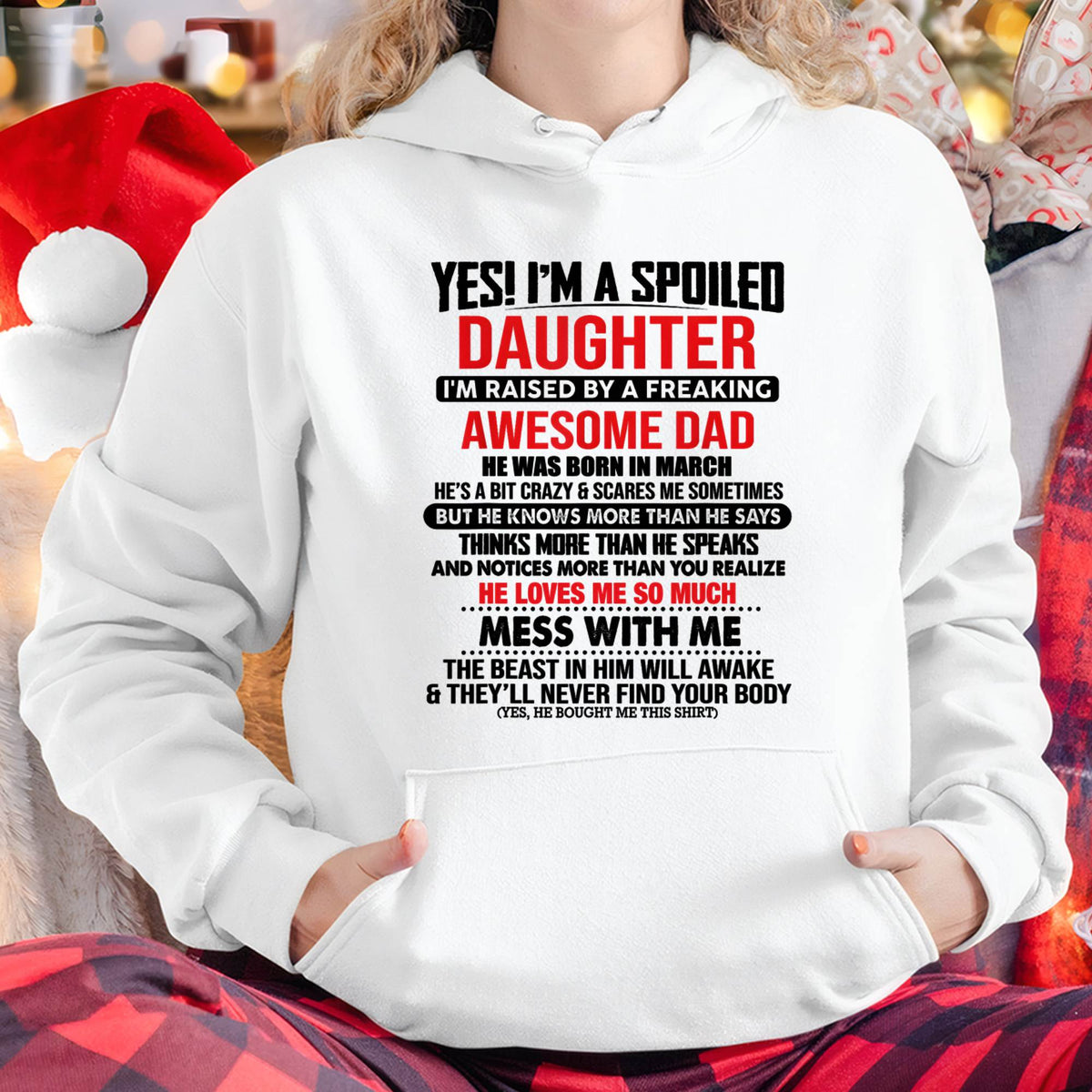 MARCH - I'M RAISED BY A FREAKING AWESOME DAD - Gift for Daughter From Dad - NINA03 (SKU2610-134-03)