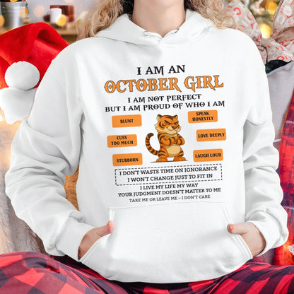 "I AM A OCTOBER GIRL" - Birthday Gift For October Girls - FMA NINA10 (SKU26T-01-62-10)
