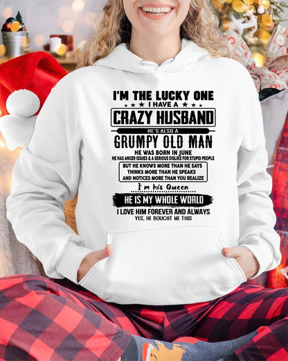 June - I am Lucky One I Have A Crazy Husband - Gift for Wife From Husband - NINA06 (SKUT-LUCKYONE-06)