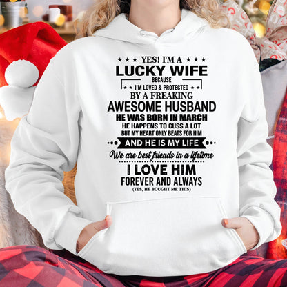 MARCH - YES! I'M A LUCKY WIFE BECAUSE I'M LOVED & PROTECTED BY A FREAKING AWESOME HUSBAND - FROM HUSBAND - NINA03 (SKU26T-01272-03)