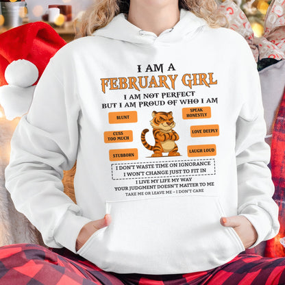 "I AM A FEBRUARY GIRL" - Birthday Gift For February Girls - FMA NINA02 (SKU26T-01-62-02)