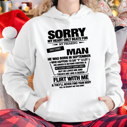 SEPTEMBER - SORRY MY HEART ONLY BEATS FOR MY FREAKING AWESOME MAN - FROM HUSBAND - NINA09 (SKU26T-01-34-09)