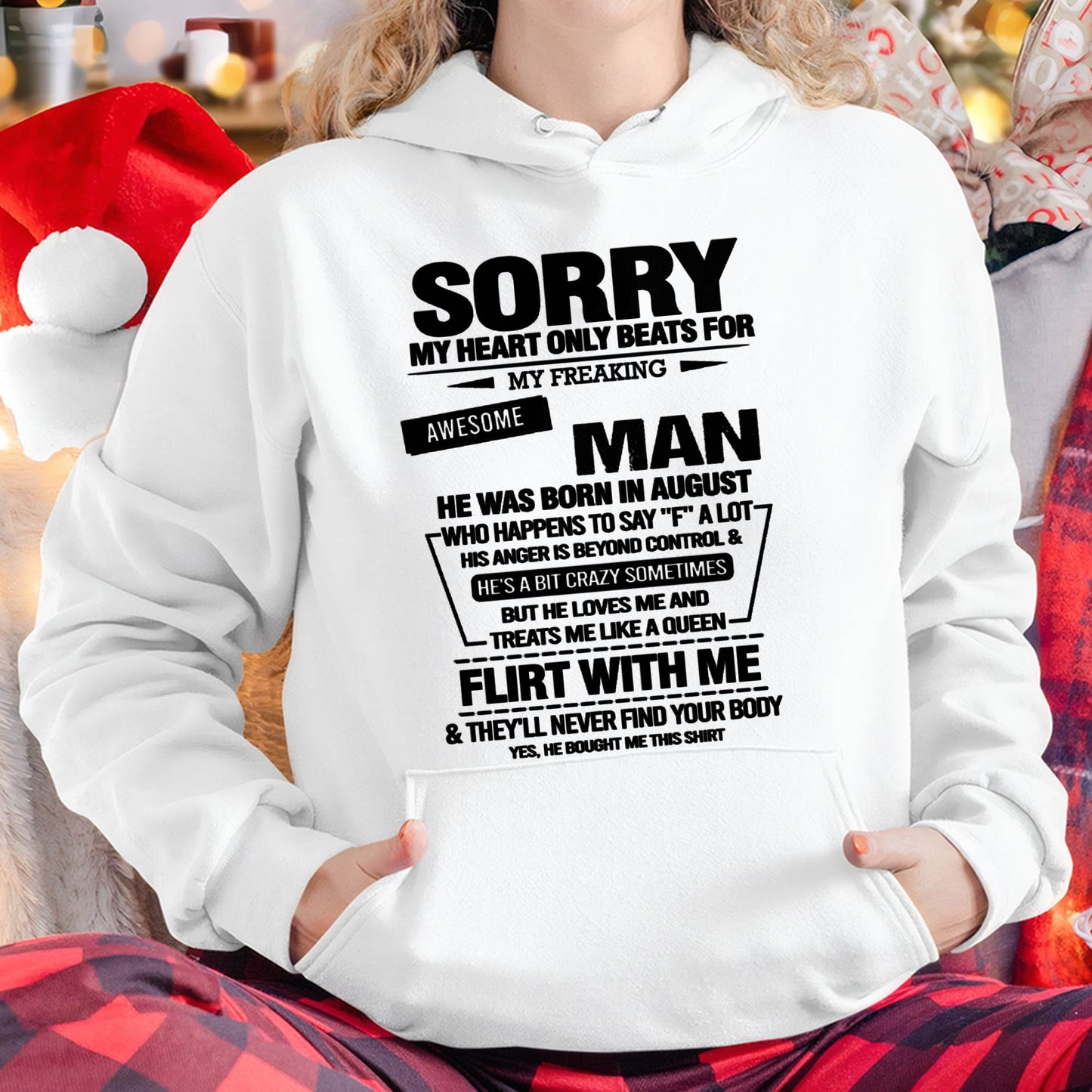 AUGUST - SORRY MY HEART ONLY BEATS FOR MY FREAKING AWESOME MAN - FROM HUSBAND - NINA08 (SKU26T-01-34-08)