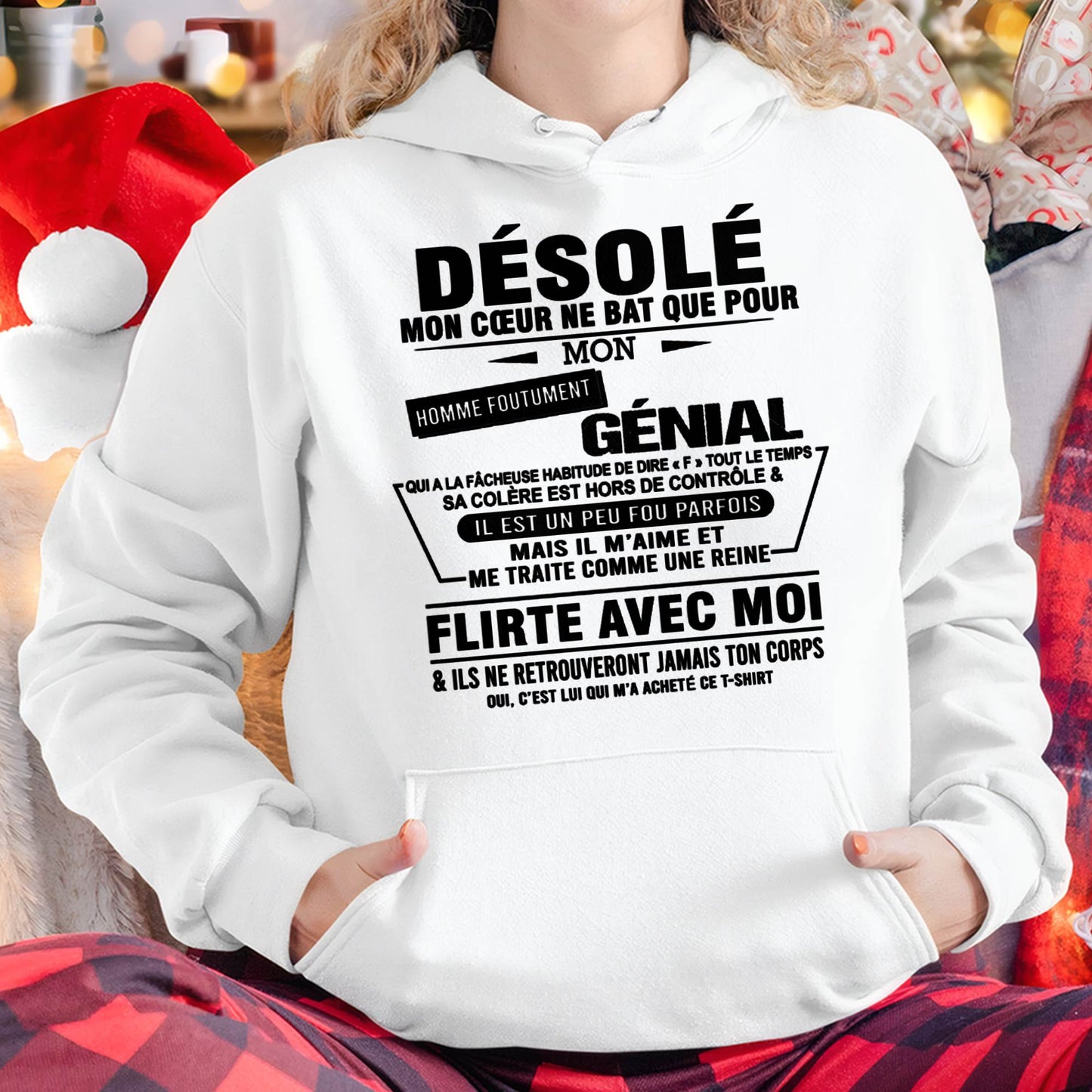 DÉSOLÉ MON CŒUR NE BAT QUE POUR MON HOMME FOUTUMENT GÉNIAL - DE SON MARI - FR00/NINA00 (SKU26T-01161-00)
