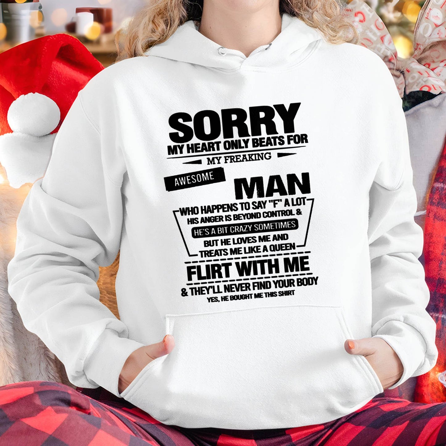 SORRY MY HEART ONLY BEATS FOR MY FREAKING AWESOME MAN - FROM HUSBAND - NINA00 (SKU26T-01-34-00)