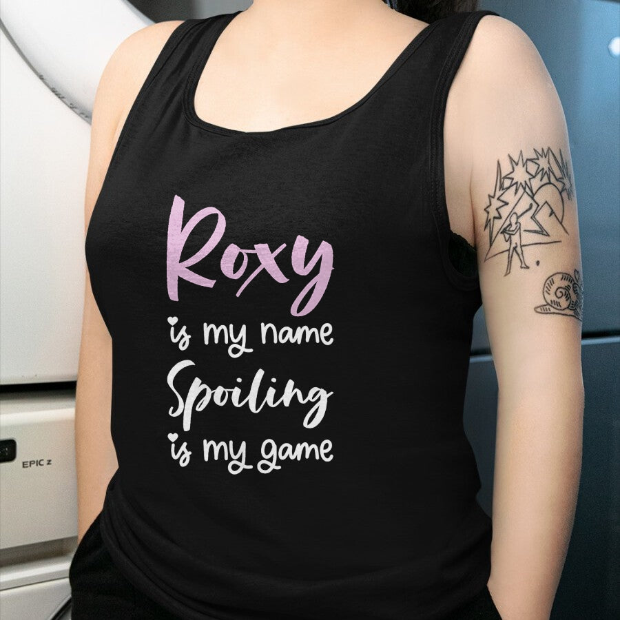Best Wife Shirt, Wife and Husband Unisex T-Shirt/Hoodie/Sweatshirt HLT00 - Roxy Name Personalized Women Spoiled Girl Cute Pink Black T-Shirt