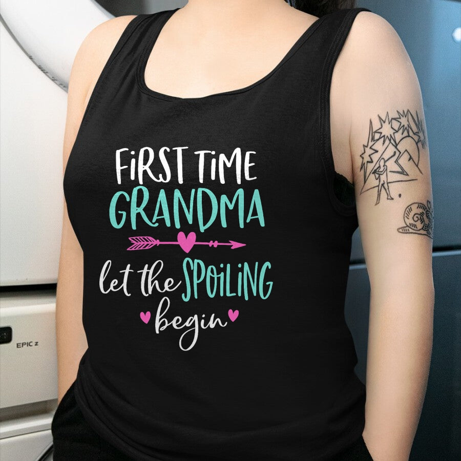 Best Grandma Shirt, Proud Grandma Unisex T-Shirt/Hoodie/Sweatshirt HLT00 - First Time Grandma Let the Spoiling Begin New 1st Time T-Shirt (1)